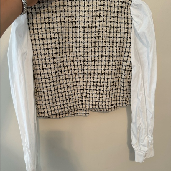Zara houndstooth poplin top - Picture 7 of 7